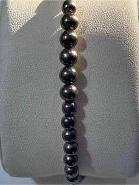 925 sterling silver bracelet vintage ball beaded 7in classic